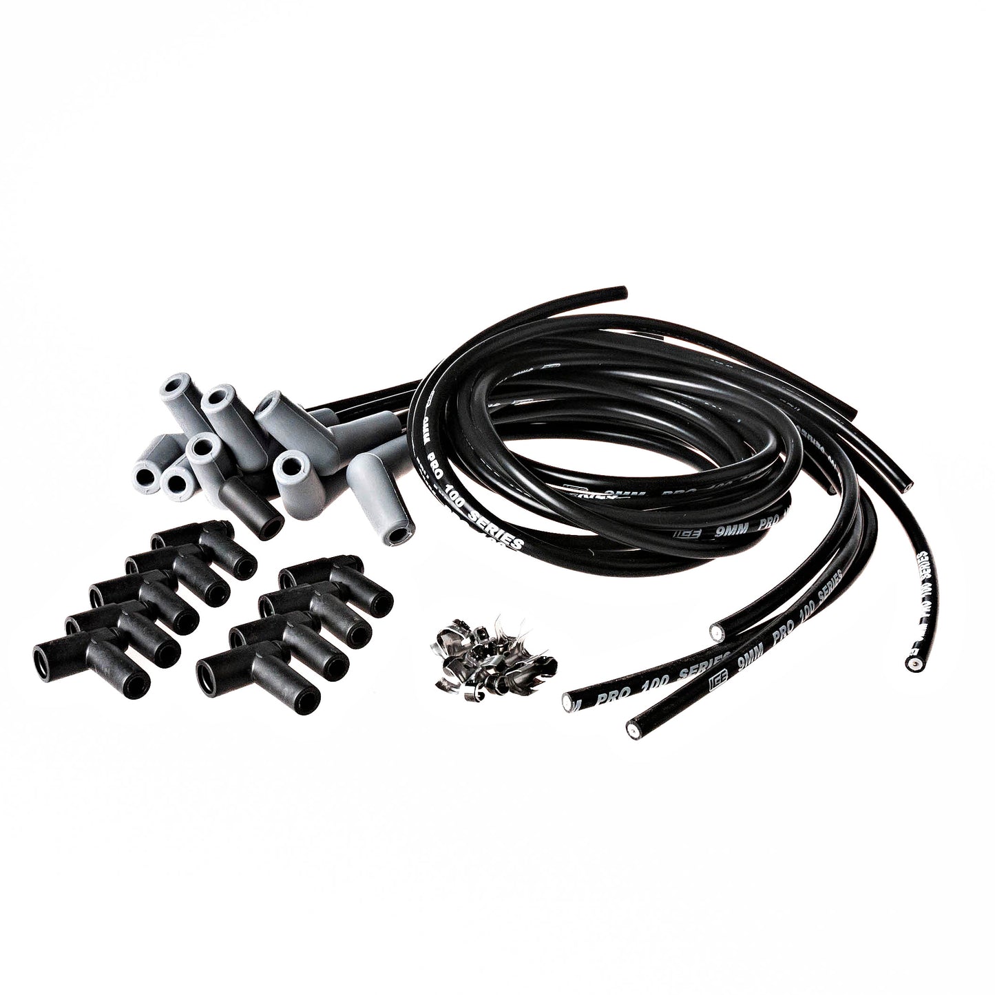 (9MM45U) - 8cyl DIY Unfinished Lead Set - 45 Degree Plug Boots - HEI Cap