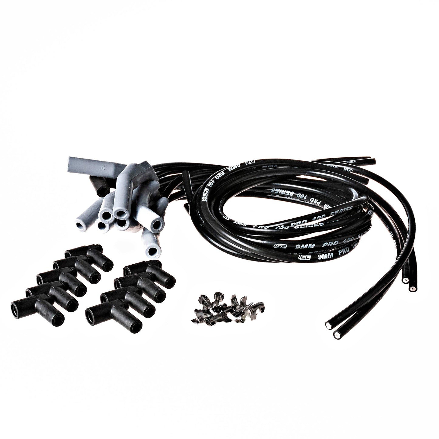 (9MMPGU) - 8cyl DIY Unfinished Lead Set - Pistol Grip Plug Boots - HEI Cap