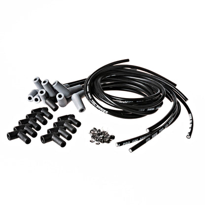 (9MM45U) - 8cyl DIY Unfinished Lead Set - 45 Degree Plug Boots - HEI Cap